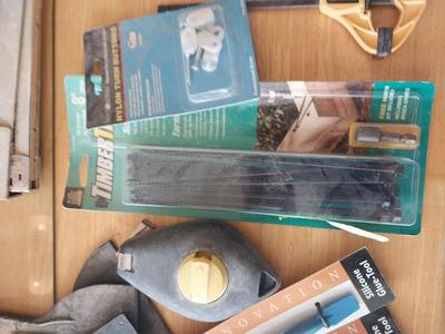 LEATHER WORK BELT- SMALL CLAMPS AND TOOLS