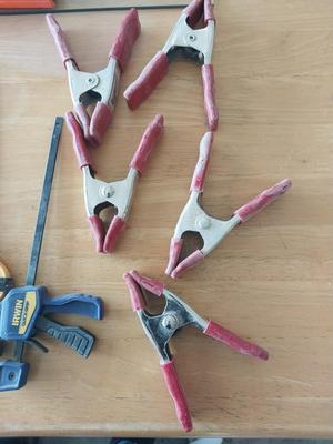 LEATHER WORK BELT- SMALL CLAMPS AND TOOLS