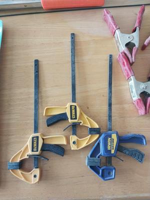 LEATHER WORK BELT- SMALL CLAMPS AND TOOLS