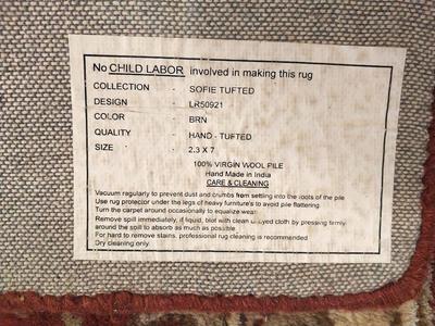 VIRGIN WOOL PILE RUG RUNNER
