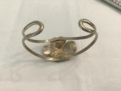NYE Stuart Vintage Signed Sterling Dogwood Cuff