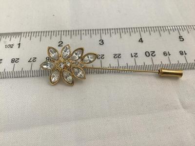 Monet Rhinestone Marquise Stick pin Signed