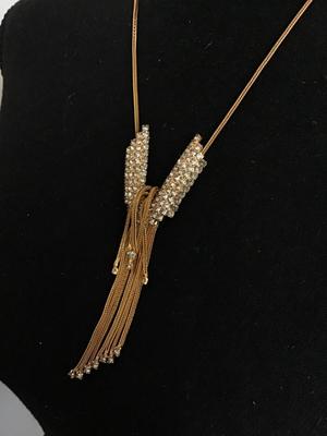 Gorgeous Rhinestone Tassel Necklace