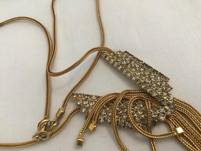 Gorgeous Rhinestone Tassel Necklace
