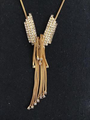 Gorgeous Rhinestone Tassel Necklace