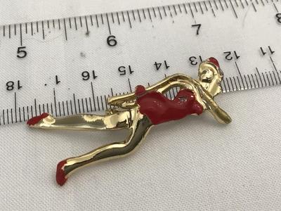 Vintage Enamel Band Baton Brooch