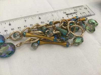 Beautiful Crystal And coil Gold Statement Necklace