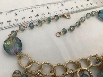Beautiful Crystal And coil Gold Statement Necklace