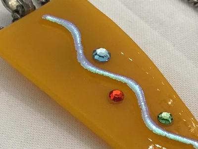 Art Glass Style Pendant with Chain