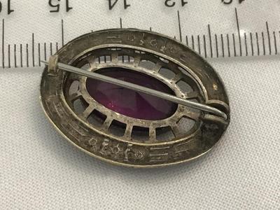 Antique Brooch Purple Stone or Glass