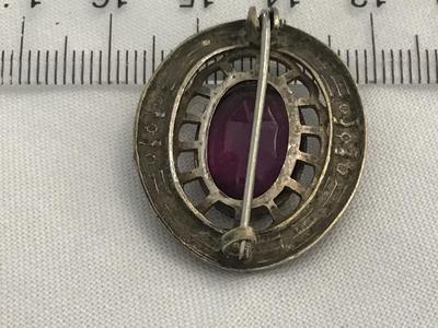 Antique Brooch Purple Stone or Glass