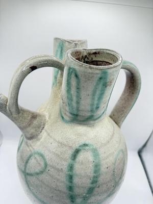 LOT 2L: MCM/Vintage French Signed Accolay Studio Pottery Pitcher/Ewer