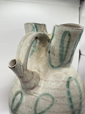 LOT 2L: MCM/Vintage French Signed Accolay Studio Pottery Pitcher/Ewer
