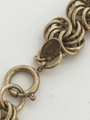Erwin pearl. Marked gold tone fashion necklace
