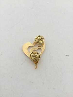 Gold tone heart push pin