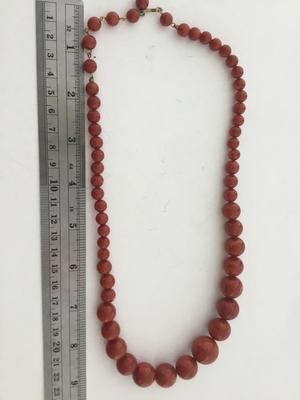 Vintage clasp orange beaded necklace