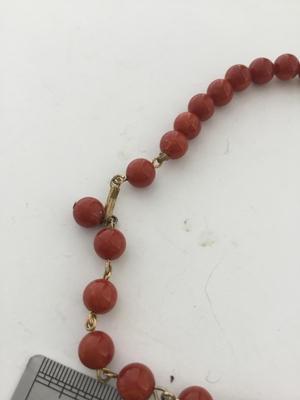 Vintage clasp orange beaded necklace