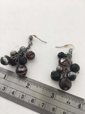Beautiful black beaded dangle earrings