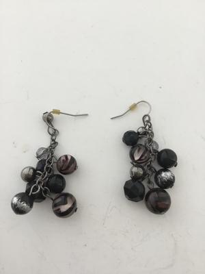 Beautiful black beaded dangle earrings