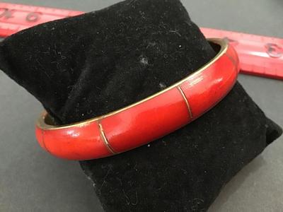 Vintage Resin Brass Bangle
