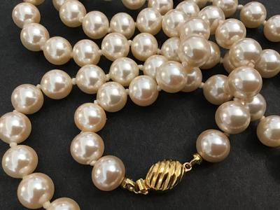 Beautiful Knotted Taupe Faux Pearl Nice Quality