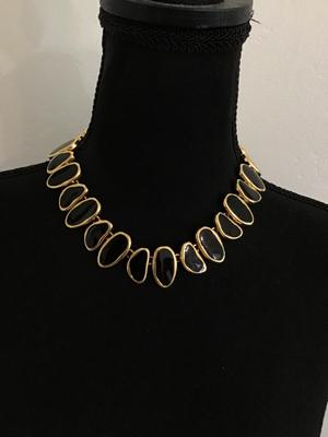 Beautiful Stylish Gold Tone With Black Scatter Enamel Type