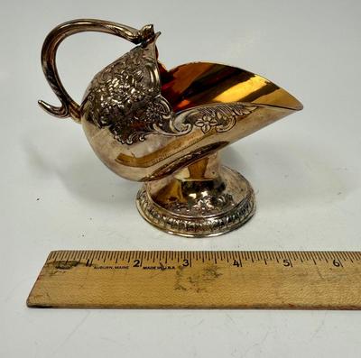 Vintage Raimond Silver Plat Sugar Scuttle Japan Gold Ornate Floral