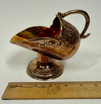 Vintage Raimond Silver Plat Sugar Scuttle Japan Gold Ornate Floral