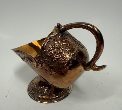 Vintage Raimond Silver Plat Sugar Scuttle Japan Gold Ornate Floral