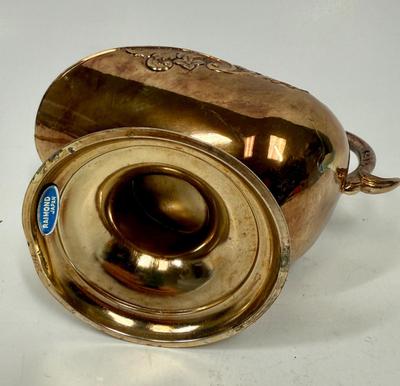 Vintage Raimond Silver Plat Sugar Scuttle Japan Gold Ornate Floral