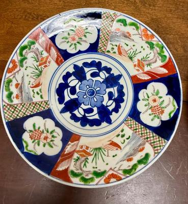 Pair (2 plates) of large plates chargers Japanese Imari Porcelain