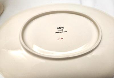 Lot #19 Spode Christmas Tree Sauce Boat w/underplate