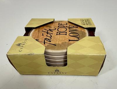 New in box Coaster Set FAITH HOPR LOVE Ccoasters