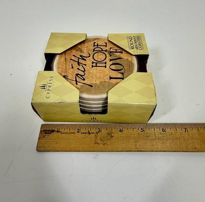 New in box Coaster Set FAITH HOPR LOVE Ccoasters