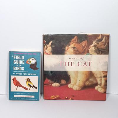 LOT 274: Carved Wood Fishing Cat and Cat Bookends with Books