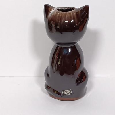 LOT 276: Vintage Inarco Marble-Eyed Cat Figurine, 'Little Dumpling' Pottery Jack-O-Lantern & Pumpkin Ghost Candle