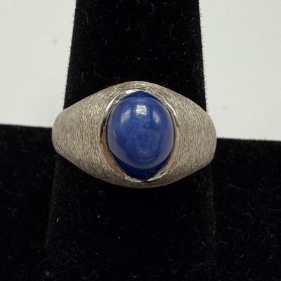 14K White Gold Ring with Star Sapphire-Style Stone (ST-HS)