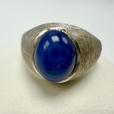 14K White Gold Ring with Star Sapphire-Style Stone (ST-HS)