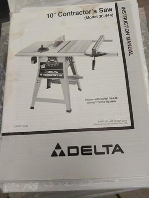 DELTA CONTRACTOR TABLE SAW WITH ANGLE EASE ADAPTER