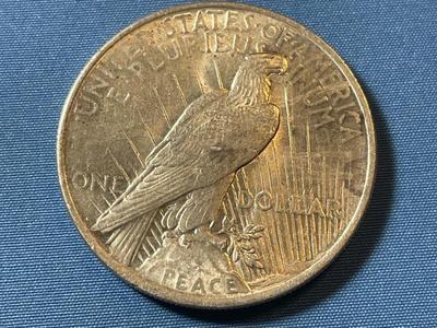 1923-P EXTRA FINE/AU CONDITION PEACE SILVER DOLLAR AS PICTURED.