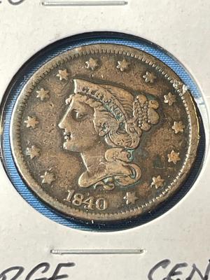 1840 CIRCULATED CONDITION U.S. LARGE CENT AS PICTURED.