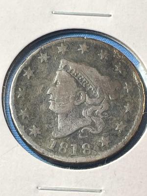 1818 CIRCULATED CONDITION U.S. LARGE CENT AS PICTURED.