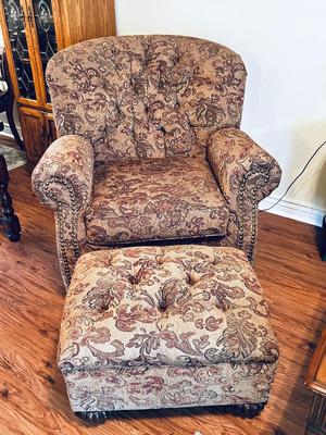 NICE BIG COZY CHAIR AND OTTOMAN