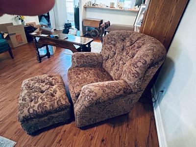 NICE BIG COZY CHAIR AND OTTOMAN