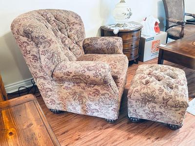 NICE BIG COZY CHAIR AND OTTOMAN