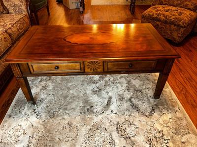 BEAUTIFUL INLAID WOOD. COFFEE TABLE