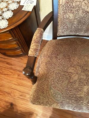 UPHOLSTERED ARM CHAIR WITH ACCENT SIDE TABLE