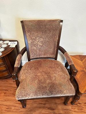 UPHOLSTERED ARM CHAIR WITH ACCENT SIDE TABLE