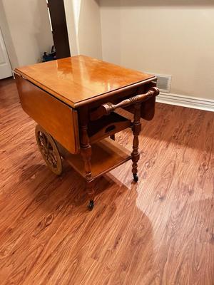 VINTAGE DROP LEAF TEA CART