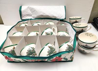 Lot #37 Spode "Christmas Tree" 18 cups/15 Saucers